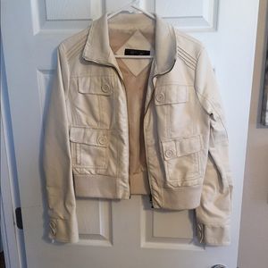 Off white faux leather jacket!